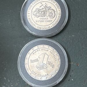 1998 Deadwd Coin Harley Davidson Challenge Token Black Hills Indian Chief V twin